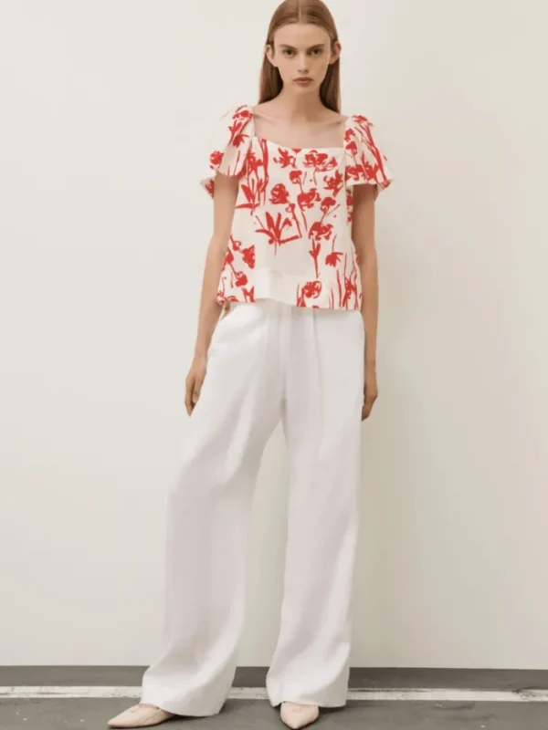 Marella Tops | Gifts Under £100^ARTICLE Red and White Print Top 24131111022 Col 003