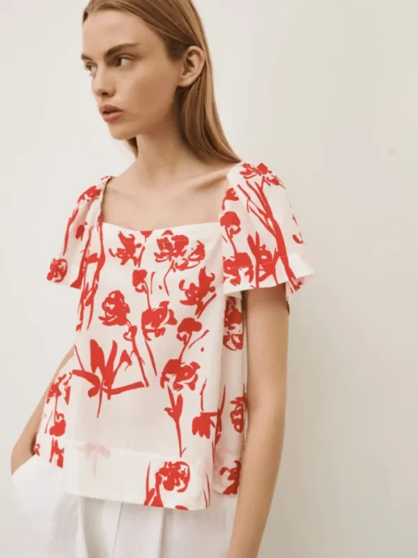 Marella Tops | Gifts Under £100^ARTICLE Red and White Print Top 24131111022 Col 003