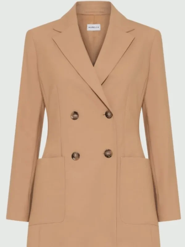Marella Coats And Jackets | Luxury Gifts^BELFORD Women's Double Breasted Long Blazer In Camel 242304605