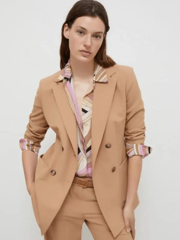 Marella Coats And Jackets | Luxury Gifts^BELFORD Women's Double Breasted Long Blazer In Camel 242304605