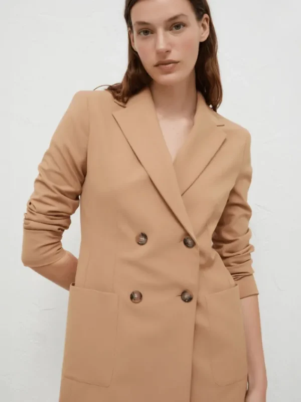 Marella Coats And Jackets | Luxury Gifts^BELFORD Women's Double Breasted Long Blazer In Camel 242304605