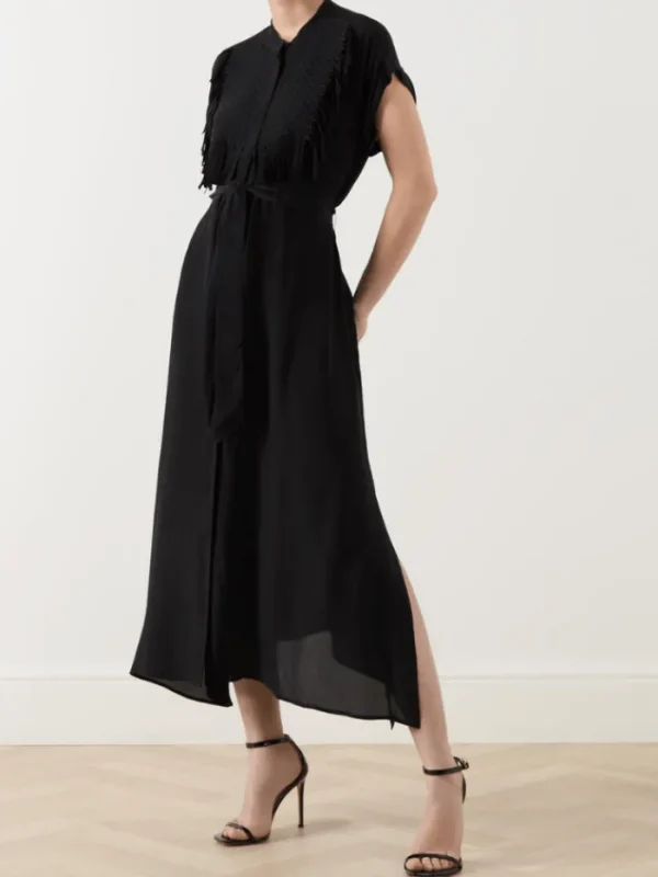 Marella Dresses | Gifts Under £100^FORMA Midi Black Dress With Woven Tassel Design 24132211822 Co