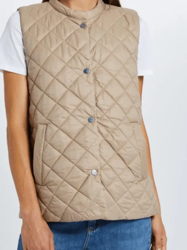 Marella Coats And Jackets | Gifts Under £100^HALLE Beige Padded Quilted Gilet 24132910372 Col 004