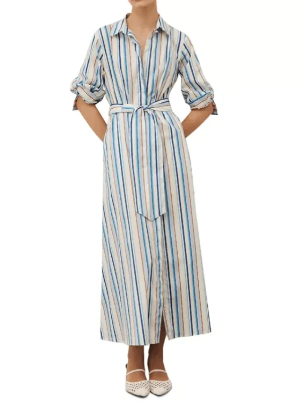 Marella Dresses | Gifts Under £100^JUTTA Striped Midi Shirt Dress 24132214422 Col 003