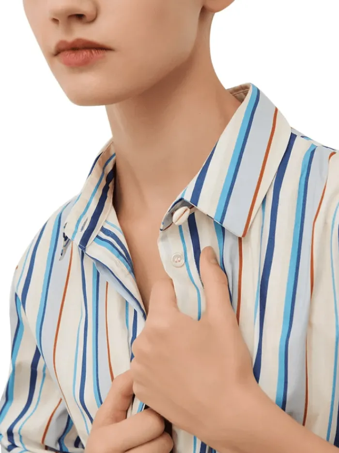 marella_jutta_striped_mid_3.webp Marella Dresses | Gifts Under £100^JUTTA Striped Midi Shirt Dress 24132214422 Col 003