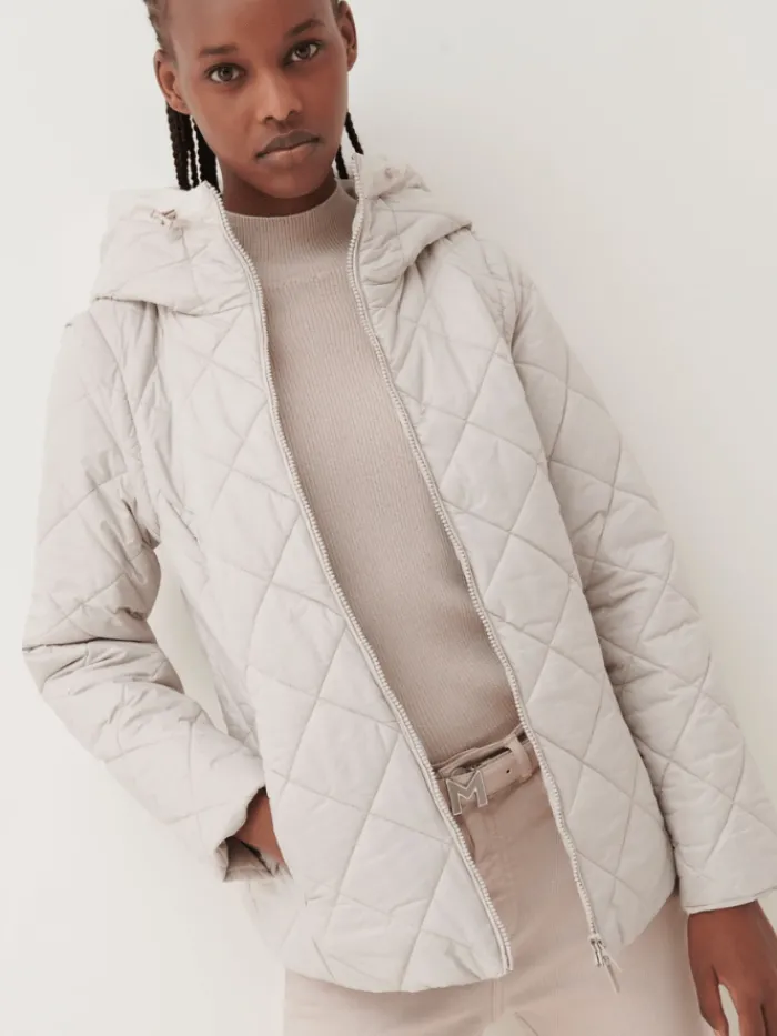 marella_maiorca_hooded_qu_3.webp Marella Coats And Jackets | Gifts Under £250^Maiorca Hooded Quilted Jacket In Natural 23348694392 Col 001