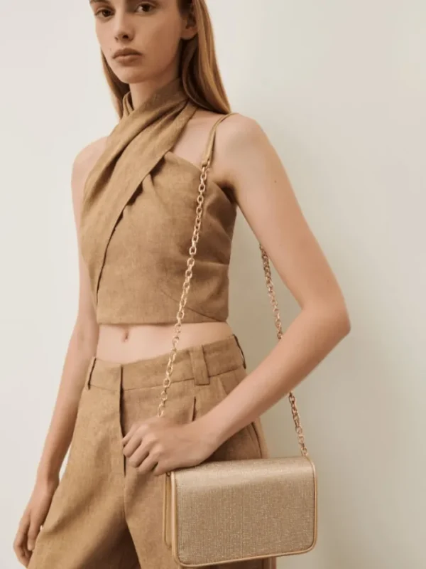 Marella Party Wear | Bags^MALIBU Gold Rhinestone Handbag 24135111072 Col 001