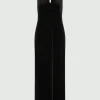 Marella Dresses | Party Wear^PACOS Women's Black Long Velvet Dress 2423626072 Col 001