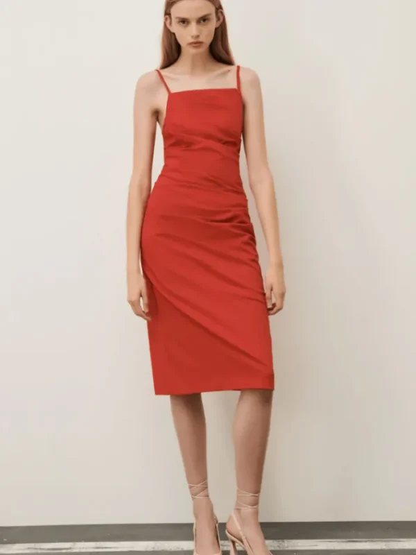 Marella Dresses | Party Wear^ROXS Slim Fit Midi Dress In Red 24132213822 Col 002