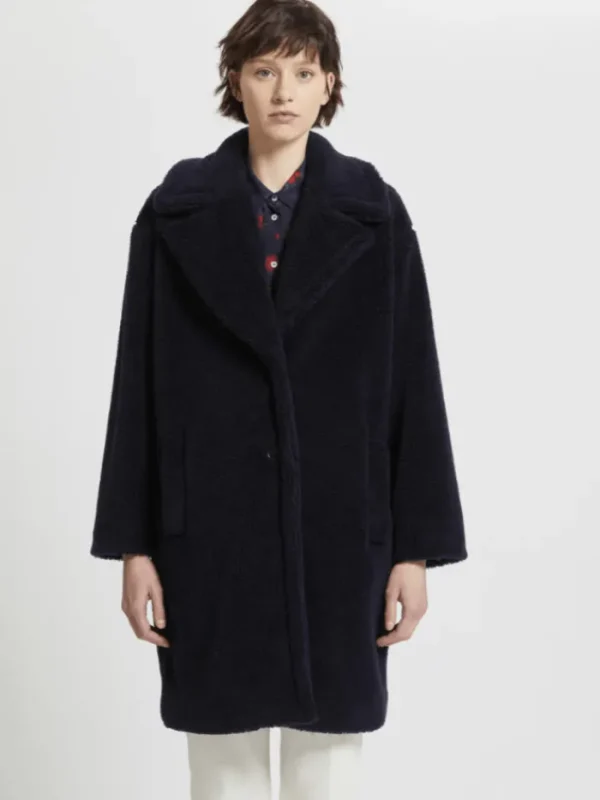 Marella Coats And Jackets | Gifts Under £250^Sasia Navy Boucle Teddy Coat 23390601382 Col 003
