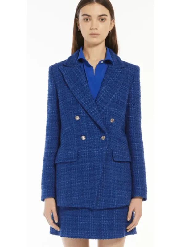Marella Skirts | Gifts Under £50^T GARBATA Tweed Style Blue Skirt 31060428 002