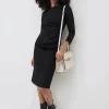 Marella Dresses | Gifts Under £100^T IGUANA Black Ruched Side Midi Dress 32261682 002