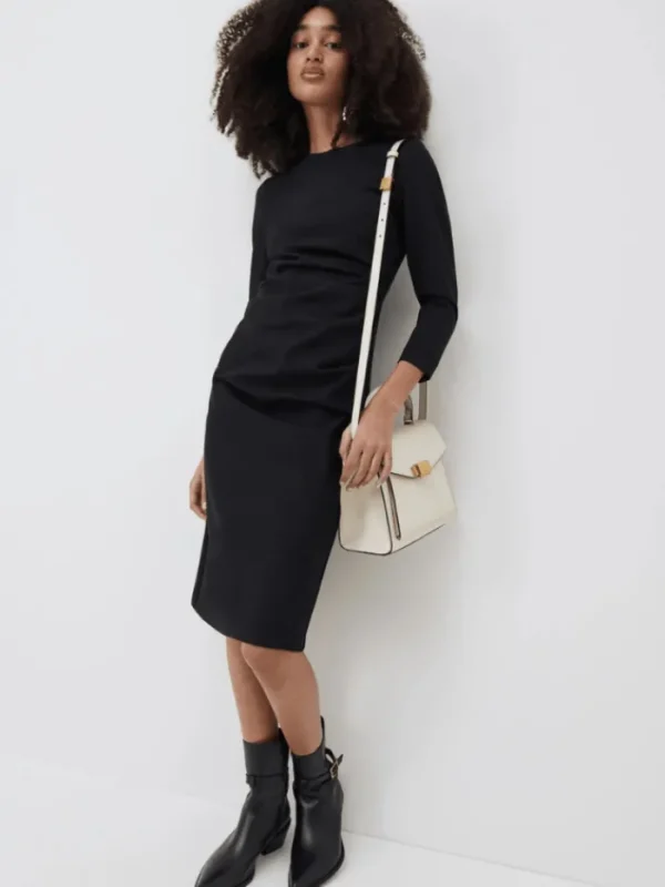 Marella Dresses | Gifts Under £100^T IGUANA Black Ruched Side Midi Dress 32261682 002