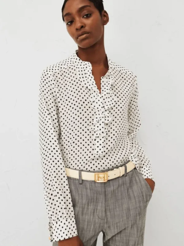 Marella Tops | Gifts Under £250^TAGLIA Ruched Polka Dot Patterned Blouse 24131111512 Col 001