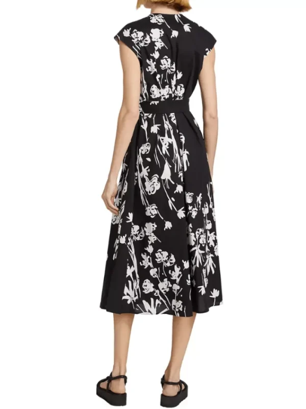 Marella Dresses | Gifts Under £250^TAXI Black Floral Midi Wrap Dress 24132213322 Col 002