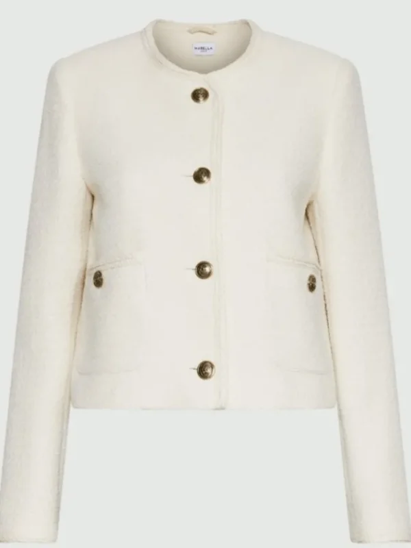Marella Coats And Jackets | Luxury Gifts^Women's AFONA Stretch Basket Weave Jacket In White 25130410542
