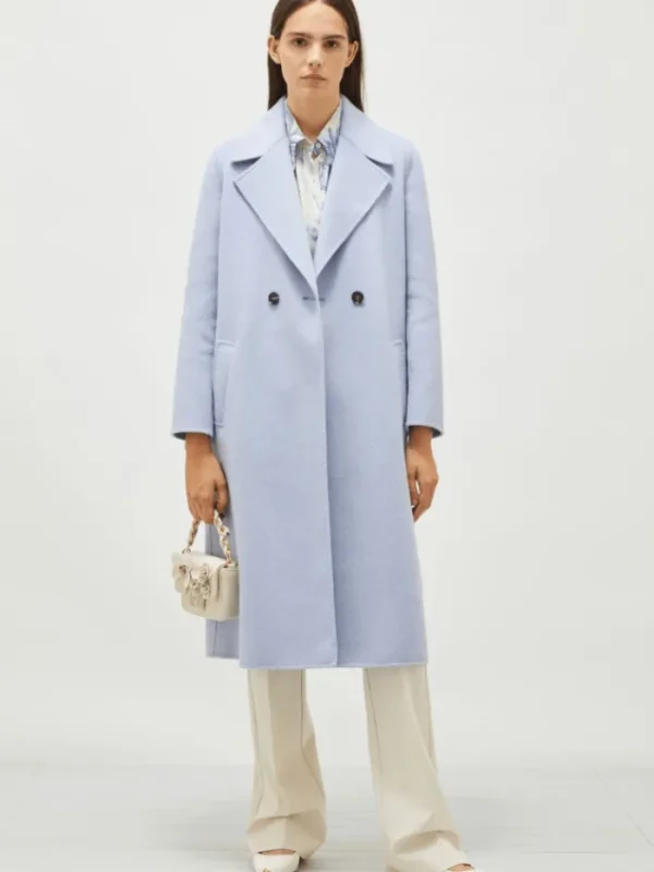 Marella Coats And Jackets | Luxury Gifts^Women's ALIBI Double Breasted Wool Blend Coat In Light Blue 25