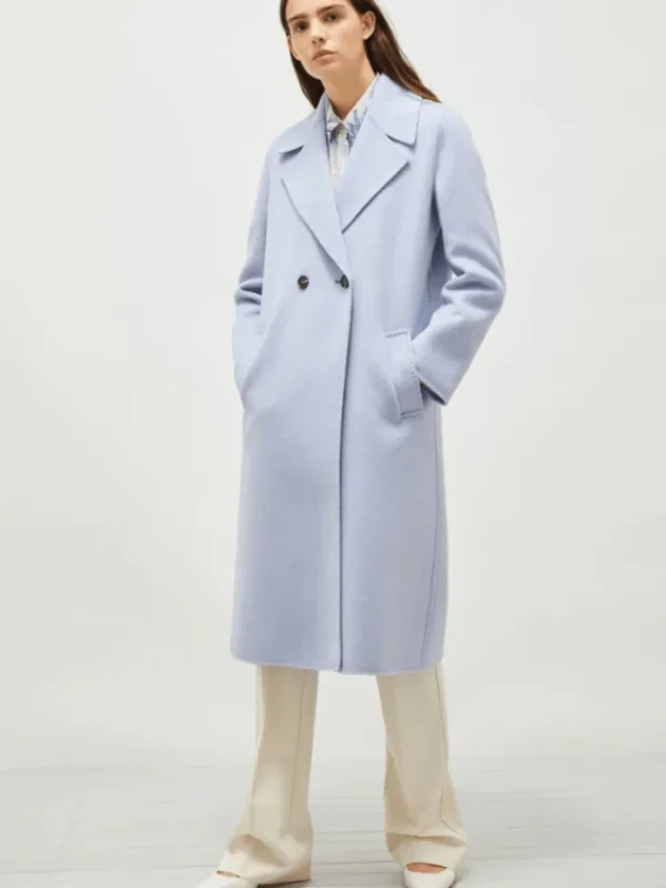 Marella Coats And Jackets | Luxury Gifts^Women's ALIBI Double Breasted Wool Blend Coat In Light Blue 25