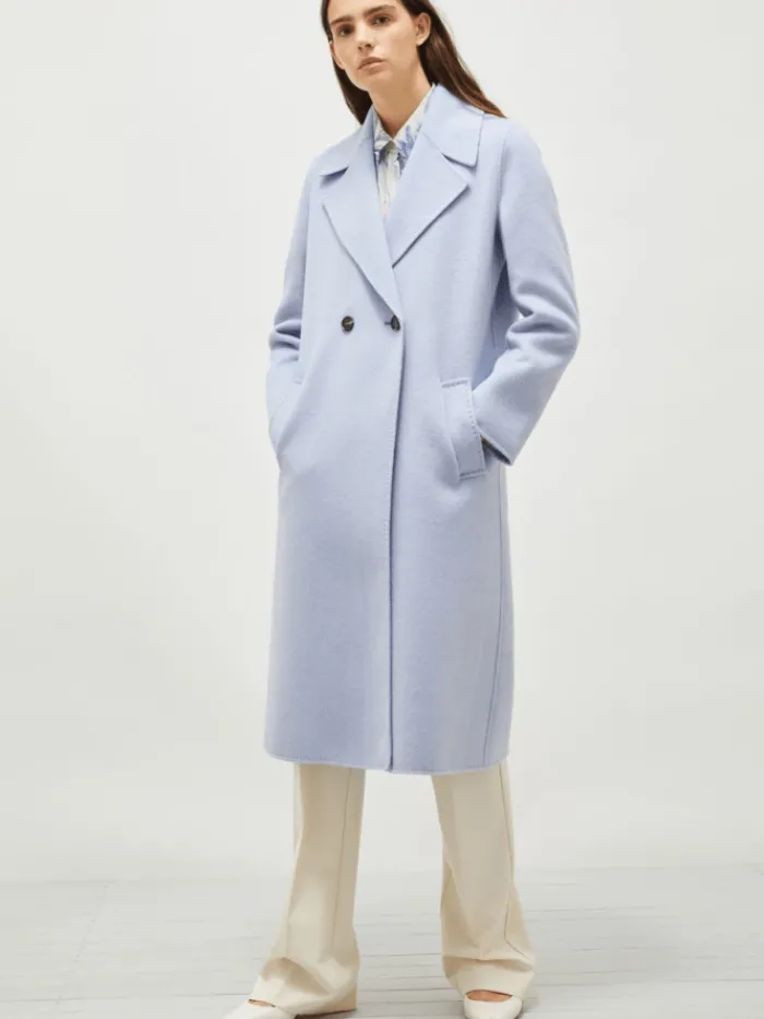 marella_womens_alibi_doub_3.webp Marella Coats And Jackets | Luxury Gifts^Women's ALIBI Double Breasted Wool Blend Coat In Light Blue 25