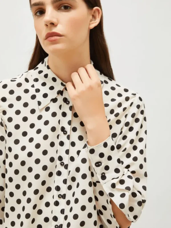 Marella Tops | Gifts Under £250^Women's CONIO Printed Silk Shirt With Polka Dots 25131110612 C