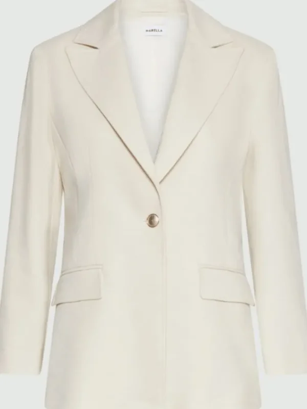 Marella Coats And Jackets | Luxury Gifts^Women's SACCA Basketweave Fabric Blazer In White 25130410912 C