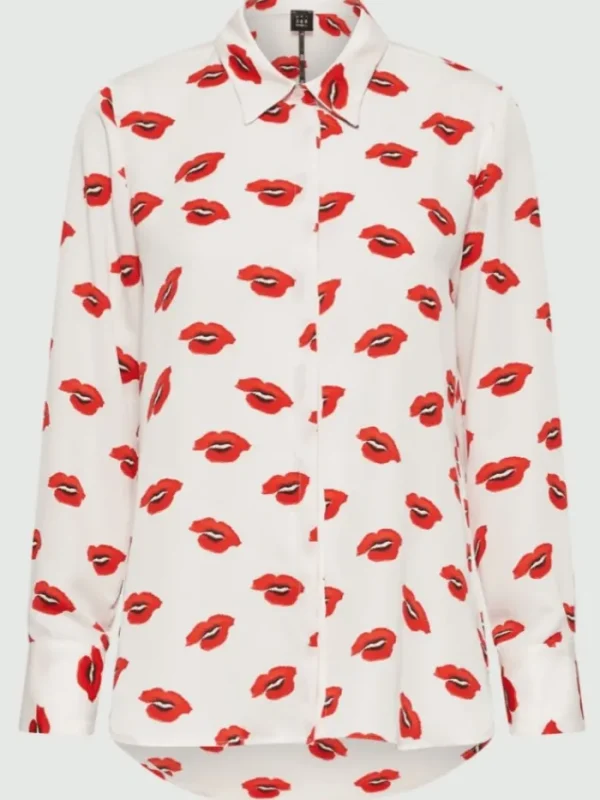 Marella Tops | Gifts Under £250^YEAH White With Print Satin Shirt 24231160632 Col 002