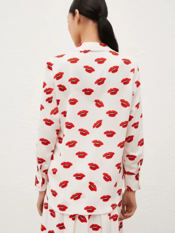 Marella Tops | Gifts Under £250^YEAH White With Print Satin Shirt 24231160632 Col 002