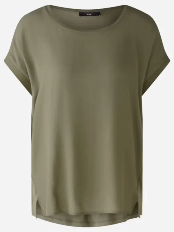 Oui Tops | Gifts Under £100^AYANO Women's Blouse Shirt In Dusty Olive 88335 Col 6814