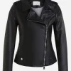 Oui Coats And Jackets^Black Leather Jacket 70452 9990 T BLACK LEATHER JACKET 70452 9