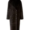 Oui Coats And Jackets | Gifts Under £250^Black Reversible Faux Suede Long Coat 77350 9990