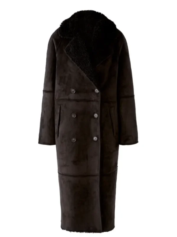 Oui Coats And Jackets | Gifts Under £250^Black Reversible Faux Suede Long Coat 77350 9990