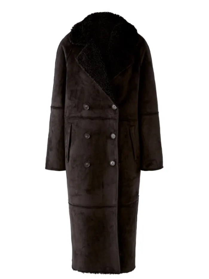 oui_black_reversible_faux_0.webp Oui Coats And Jackets | Gifts Under £250^Black Reversible Faux Suede Long Coat 77350 9990