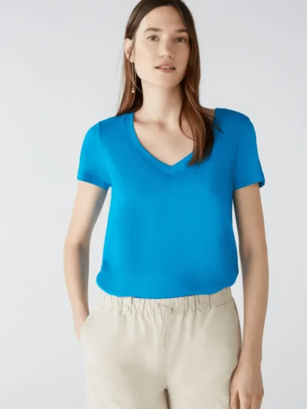 Oui Sweatshirts And T-Shirts | Tops^Blue Jewel V Necked T Shirt 76717 5932