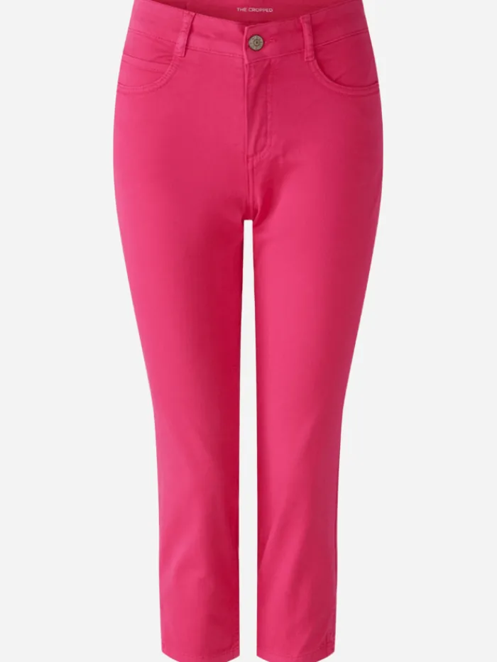 oui_cotton_capri_trousers_0-1.webp Oui Trousers | Gifts Under £50^Cotton Capri Trousers In Pink 78878 Col 3438