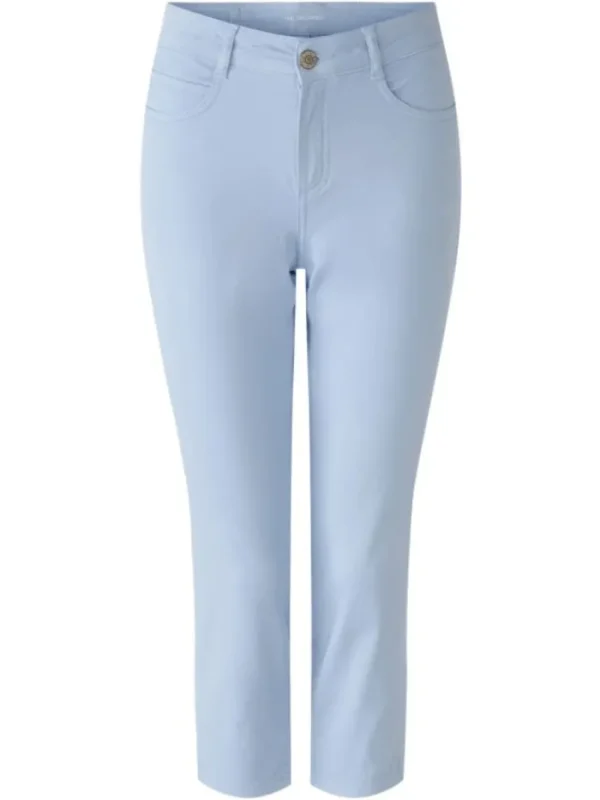 Oui Trousers | Gifts Under £100^Cotton Capri Trousers In Light Blue 78878 Col 5180