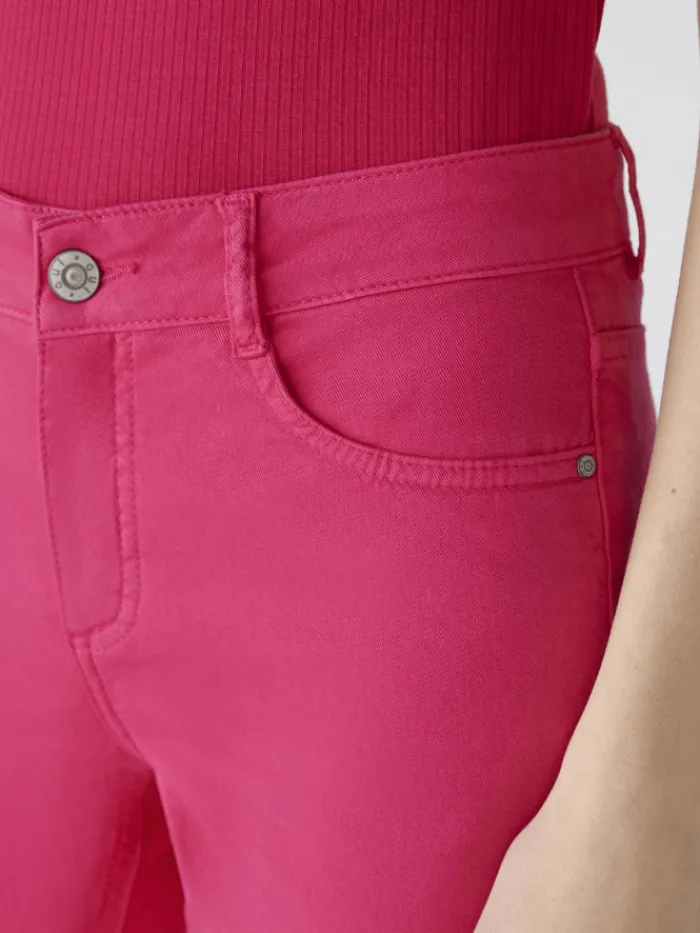 oui_cotton_capri_trousers_5.webp Oui Trousers | Gifts Under £50^Cotton Capri Trousers In Pink 78878 Col 3438