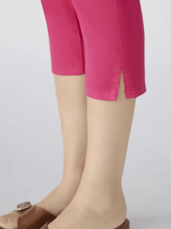 Oui Trousers | Gifts Under £50^Cotton Capri Trousers In Pink 78878 Col 3438