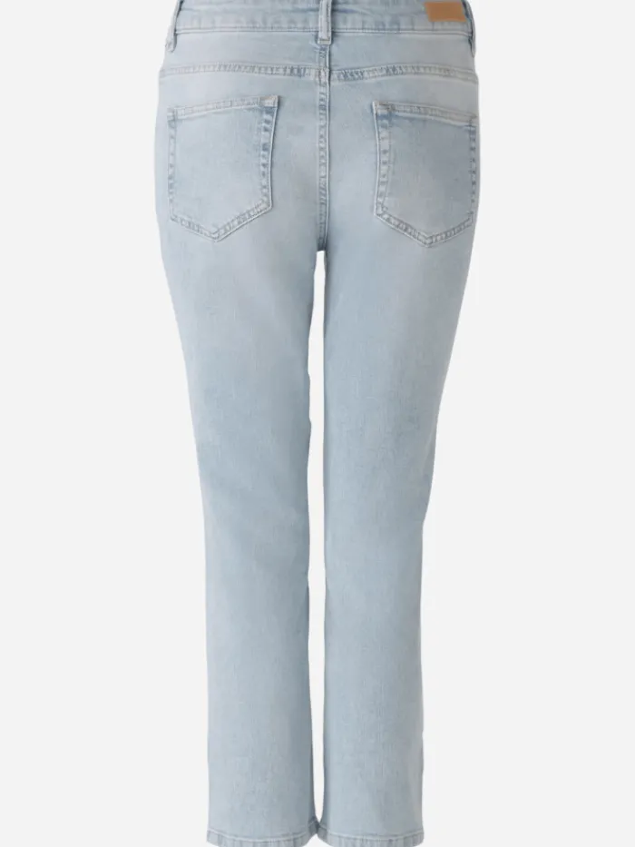 oui_cropped_mid_waist_jea_2.webp Oui Gifts Under £100^Cropped Mid Waist Jeans In Light Blue 87534 Col 5300