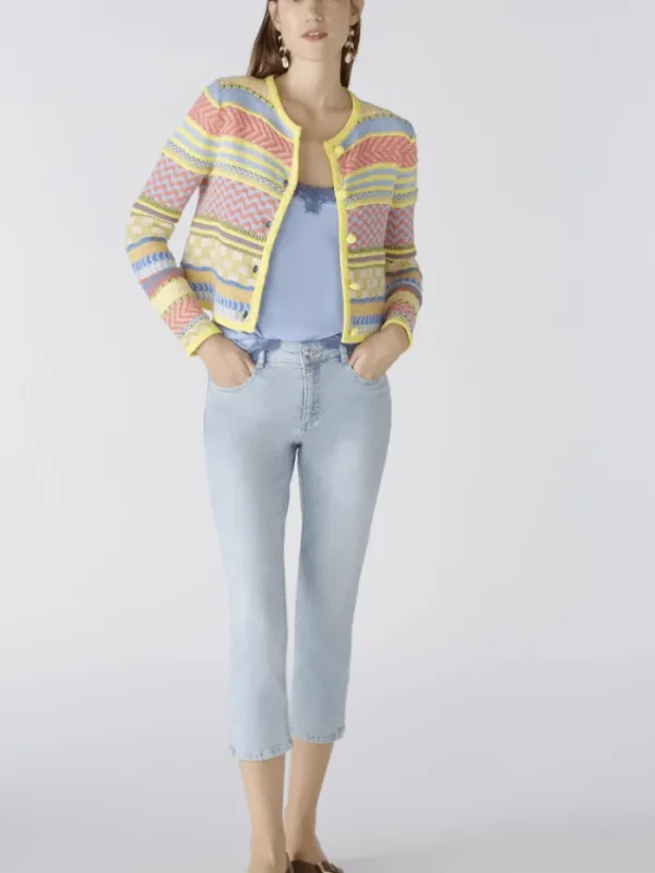 Oui Gifts Under £100^Cropped Mid Waist Jeans In Light Blue 87534 Col 5300