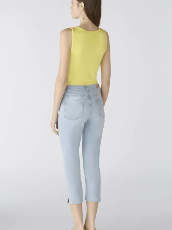 Oui Gifts Under £100^Cropped Mid Waist Jeans In Light Blue 87534 Col 5300