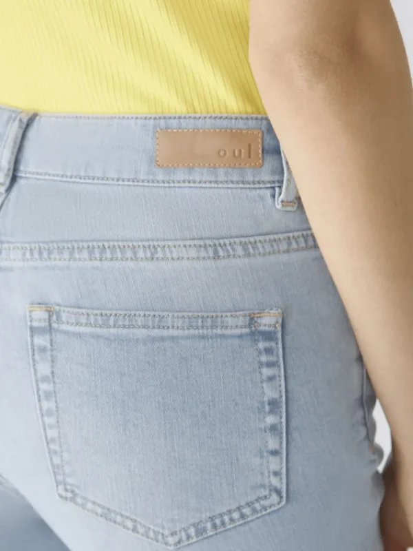 Oui Gifts Under £100^Cropped Mid Waist Jeans In Light Blue 87534 Col 5300