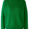 Oui Knitwear | Gifts Under £250^Green Wool Blend Jumper With High Neck 79985 Col 6466