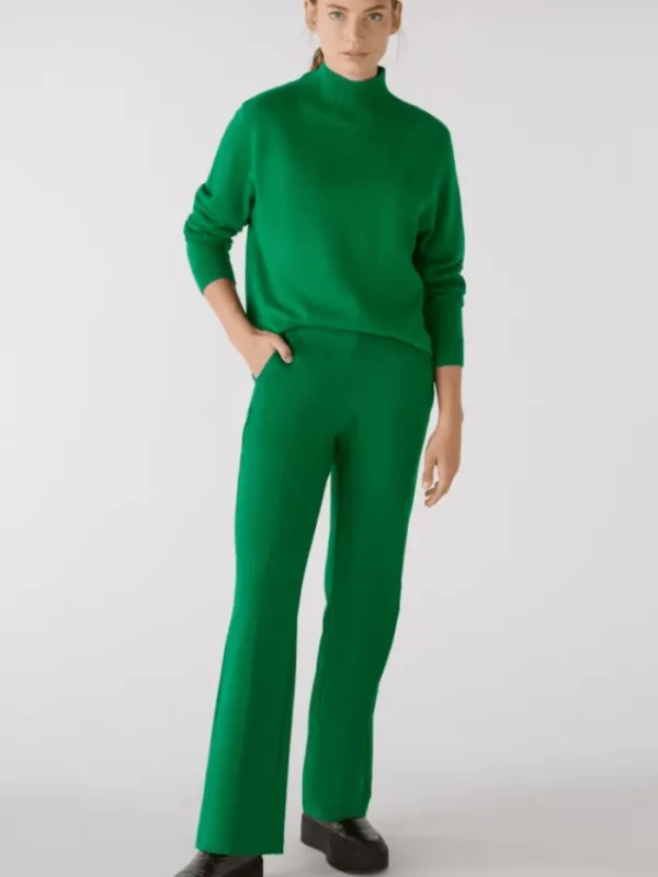Oui Knitwear | Gifts Under £250^Green Wool Blend Jumper With High Neck 79985 Col 6466