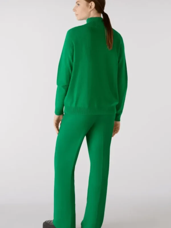 Oui Knitwear | Gifts Under £250^Green Wool Blend Jumper With High Neck 79985 Col 6466