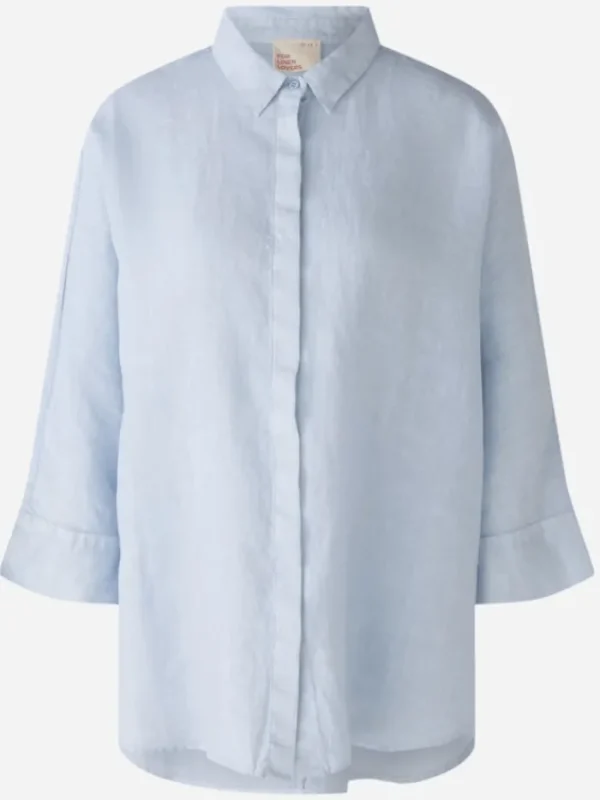 Oui Tops | Gifts Under £100^Linen Shirt in Kentucky Blue 88624 Col 5082