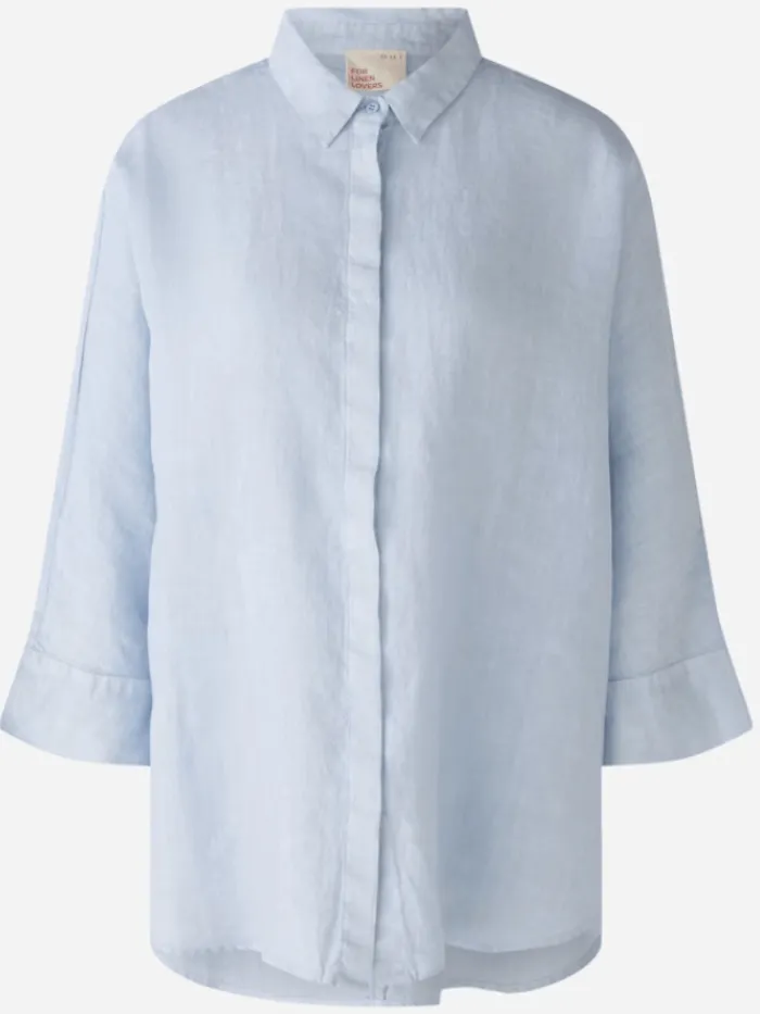 oui_linen_shirt_in_kentuc_0.webp Oui Tops | Gifts Under £100^Linen Shirt in Kentucky Blue 88624 Col 5082