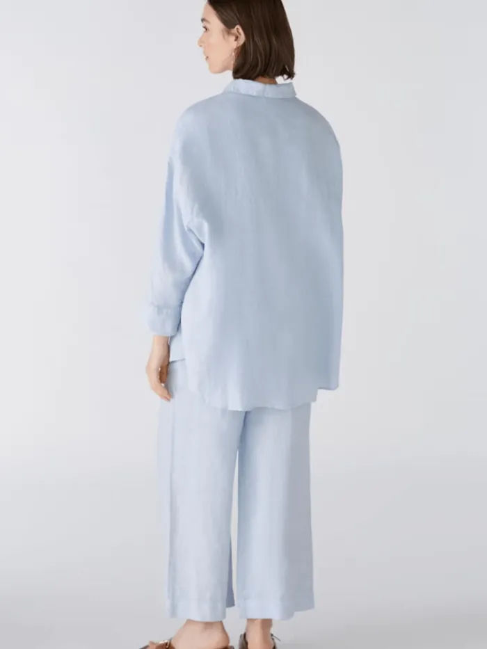 oui_linen_shirt_in_kentuc_4.webp Oui Tops | Gifts Under £100^Linen Shirt in Kentucky Blue 88624 Col 5082