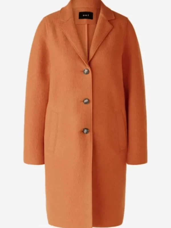 Oui Coats And Jackets | Luxury Gifts^Mayson Women's Coat Boiled Pure New Wool in Cherry Tomato 79918 Co