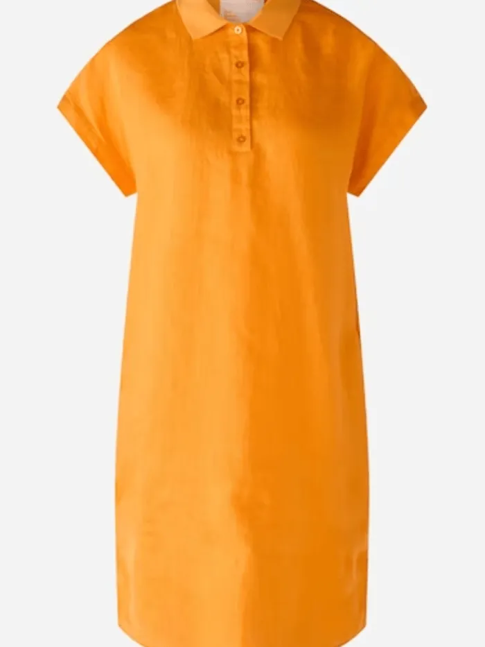oui_orange_linen_cotton_p_1.webp Oui Dresses | Gifts Under £100^Orange Linen Cotton Patch Dress 78897 2750
