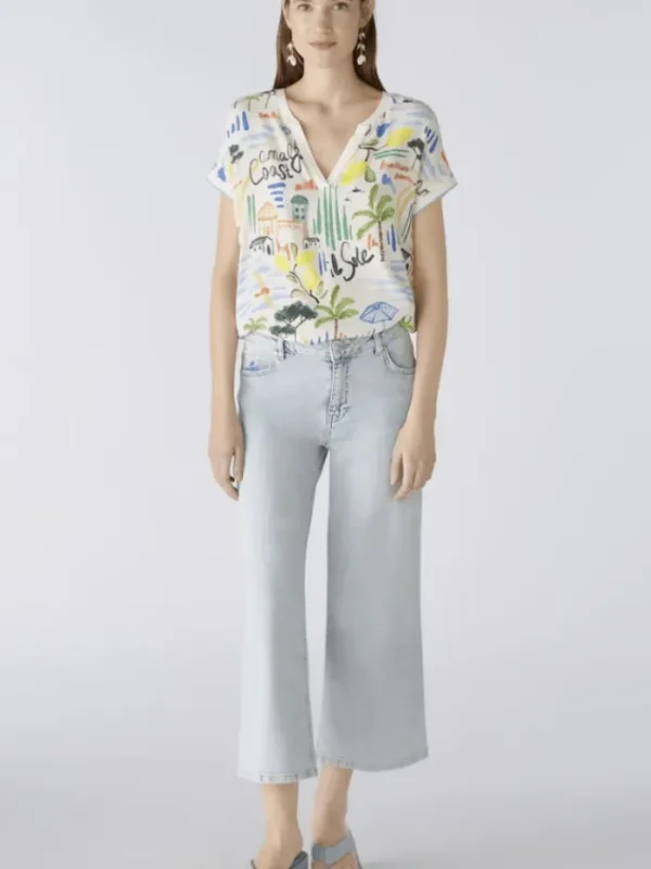 Oui Tops | Gifts Under £100^Patterned V Neck Blouse 87599 Col 0105